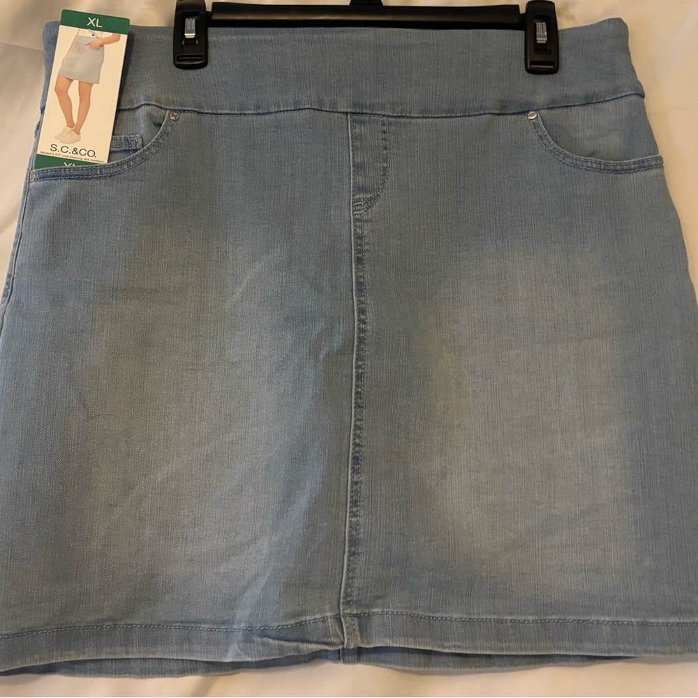 Gray and Blue Mini Pencil Skirt for Casual Work